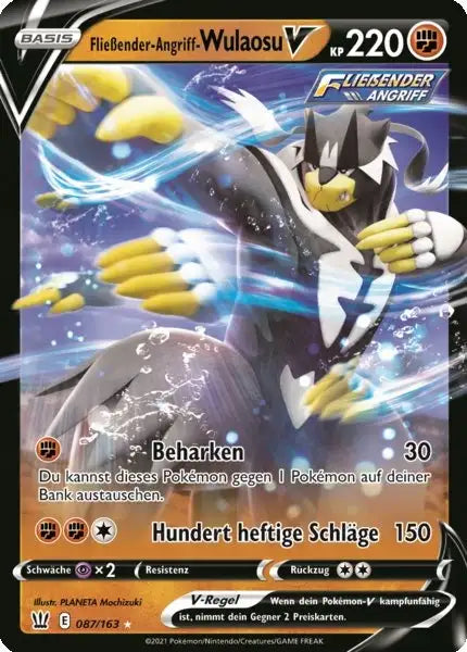 fliessender angriff wulaosu v 087/163 – Pokémon Kampfstile Karte