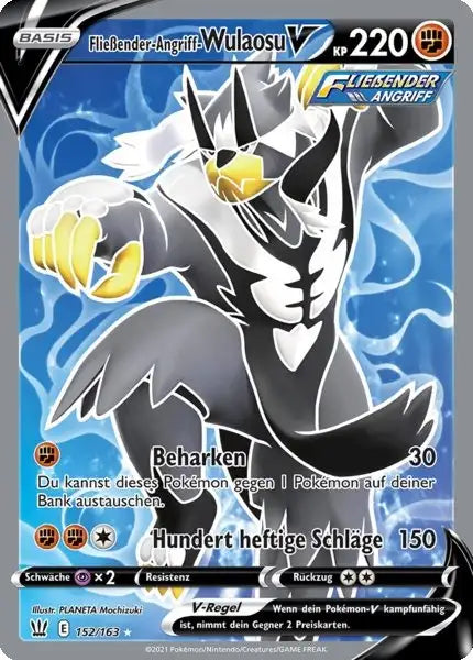 fliessender angriff wulaosu v 152/163 – Pokémon Kampfstile Karte