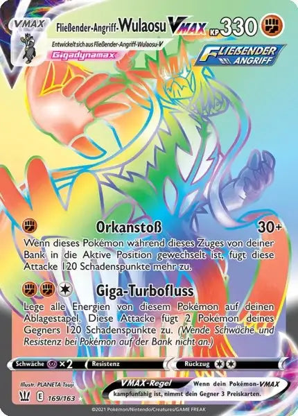 fliessender angriff wulaosu vmax 169/163 – Pokémon Kampfstile Karte