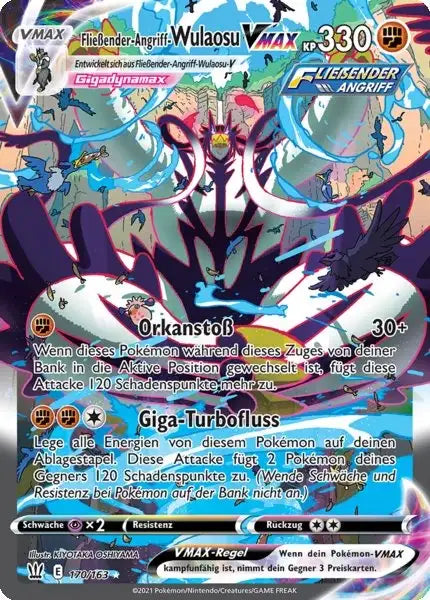 fliessender angriff wulaosu vmax 170/163 – Pokémon Kampfstile Karte