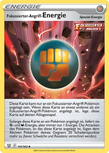 fokussierter angriff energie 141/163 – Pokémon Kampfstile Karte