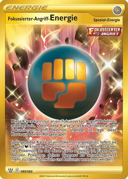 fokussierter angriff energie 183/163 – Pokémon Kampfstile Karte