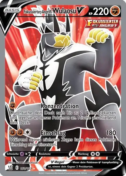 fokussierter angriff wulaosu v 150/163 – Pokémon Kampfstile Karte