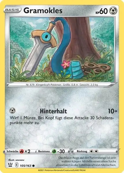 gramokles 105/163 – Pokémon Kampfstile Karte