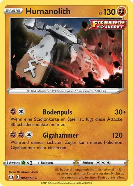 humanolith 084/163 – Pokémon Kampfstile Karte