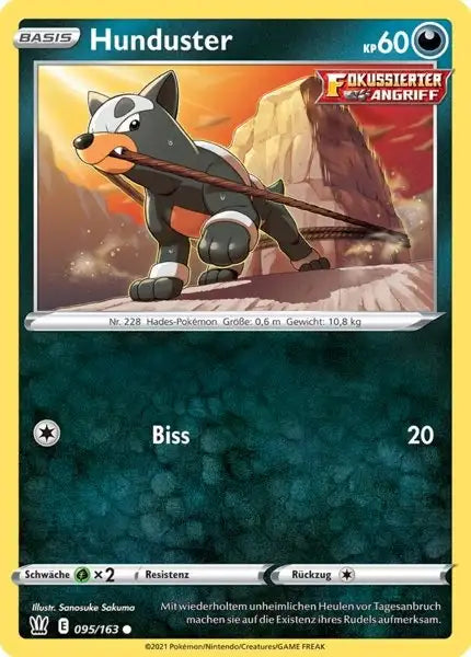 hunduster 095/163 – Pokémon Kampfstile Karte