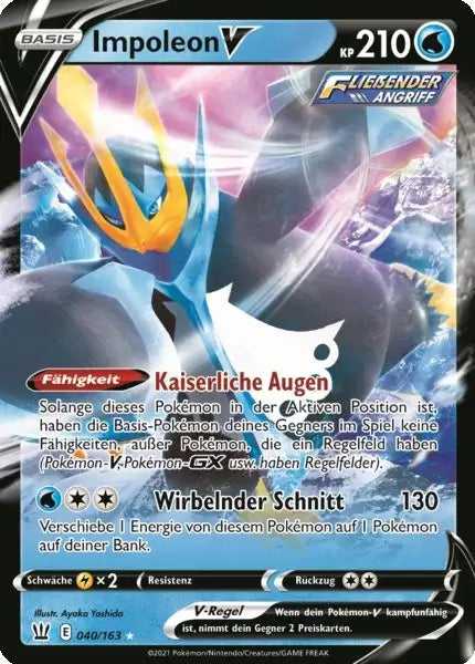 impoleon v 040/163 – Pokémon Kampfstile Karte