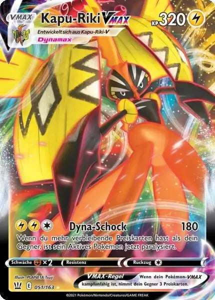 kapu riki vmax 051/163 – Pokémon Kampfstile Karte