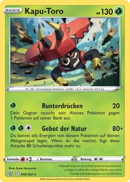 kapu toro 016/163 – Pokémon Kampfstile Karte