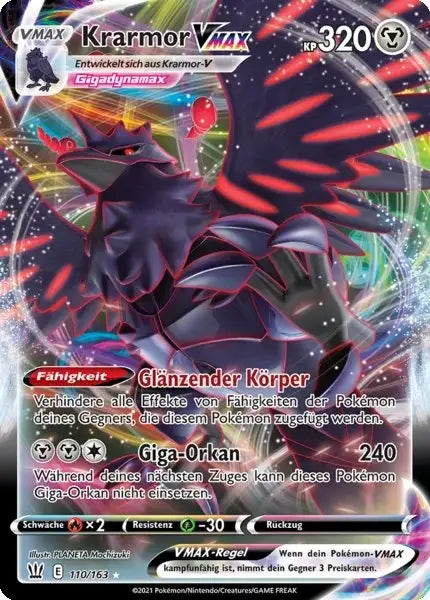 krarmor vmax 110/163 – Pokémon Kampfstile Karte