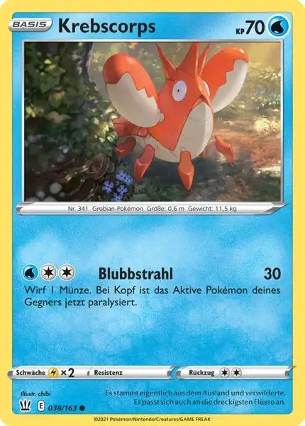 krebscorps 038/163 – Pokémon Kampfstile Karte