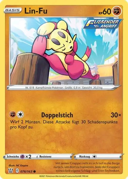 lin fu 076/163 – Pokémon Kampfstile Karte