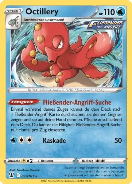 octillery 037/163 – Pokémon Kampfstile Karte