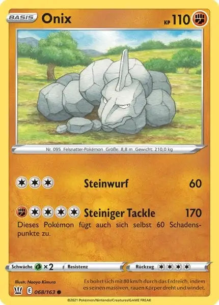 onix 068/163 – Pokémon Kampfstile Karte