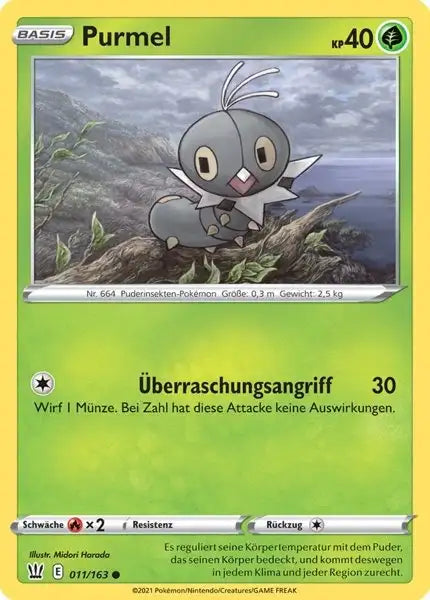 purmel 011/163 – Pokémon Kampfstile Karte