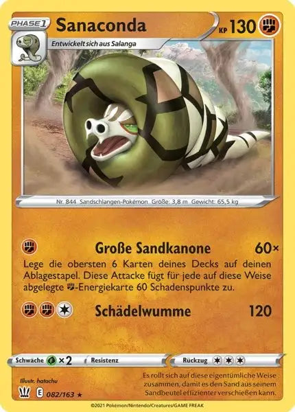 sanaconda 082/163 – Pokémon Kampfstile Karte