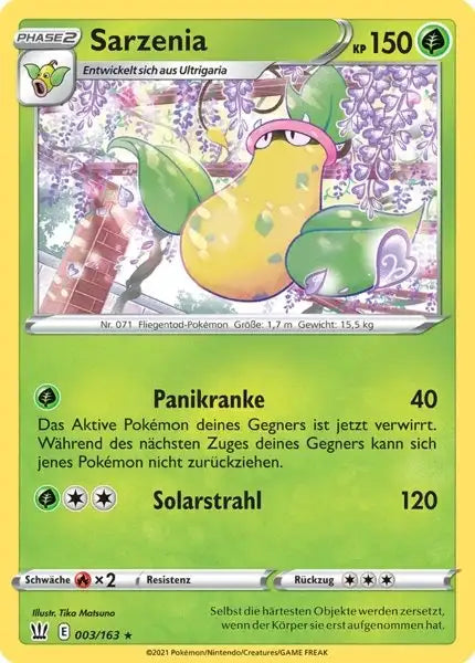 sarzenia 003/163 – Pokémon Kampfstile Karte