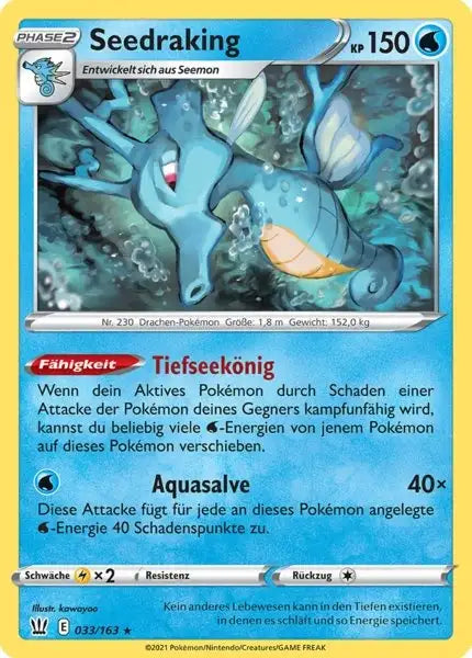 seedraking 033/163 – Pokémon Kampfstile Karte