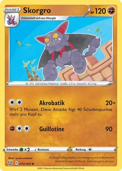 skorgro 072/163 – Pokémon Kampfstile Karte
