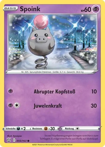 spoink 055/163 – Pokémon Kampfstile Karte