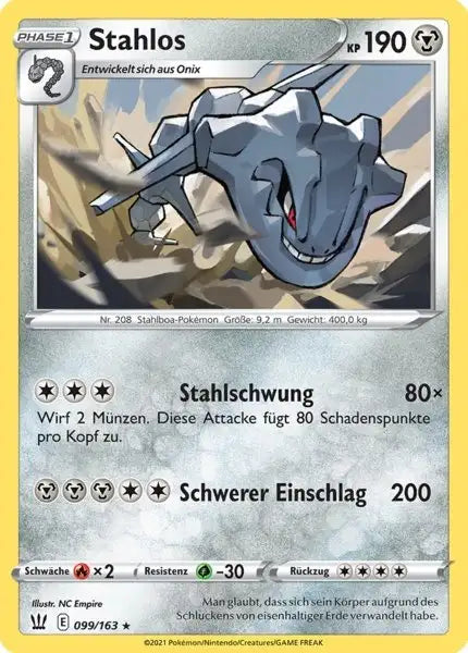 stahlos 099/163 – Pokémon Kampfstile Karte