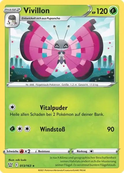 vivillon 013/163 – Pokémon Kampfstile Karte