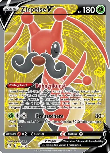 zirpeise v 142/163 – Pokémon Kampfstile Karte