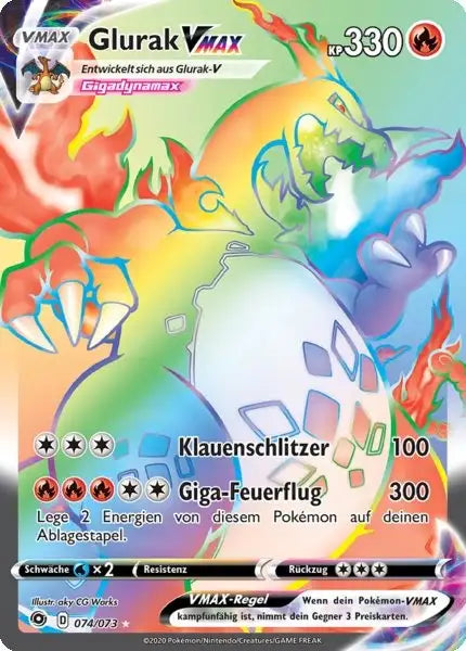 glurak vmax 074/073 – Pokémon Weg des Champs Karte
