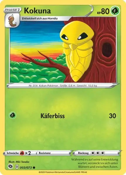 kokuna 003/073 – Pokémon Weg des Champs Karte