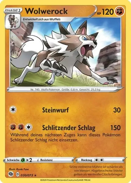 wolwerock 030/073 – Pokémon Weg des Champs Karte