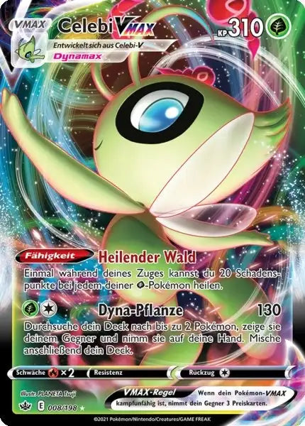 celebi vmax 008/198 – Pokémon Schaurige Herrschaft Karte
