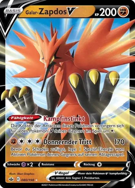 galar zapdos v 080/198 – Pokémon Schaurige Herrschaft Karte