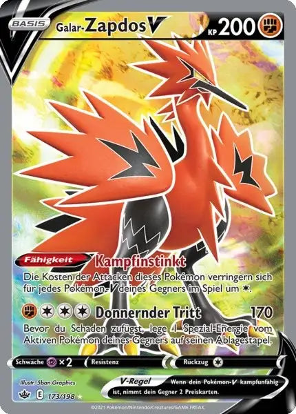 galar zapdos v 173/198 – Pokémon Schaurige Herrschaft Karte