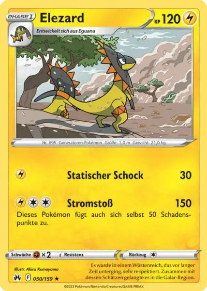 Elezard 050/159 – Pokémon Zenit der Könige Karte
