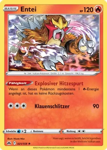 Entei 021/159 – Pokémon Zenit der Könige Karte