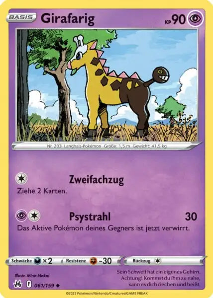 Girafarig 061/159 – Pokémon Zenit der Könige Karte