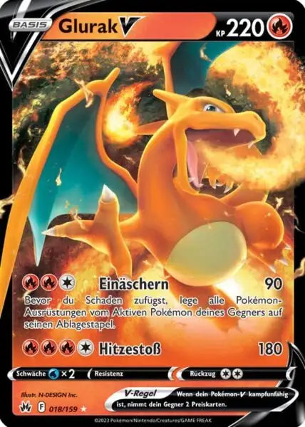 Glurak V 018/159 – Pokémon Zenit der Könige Karte