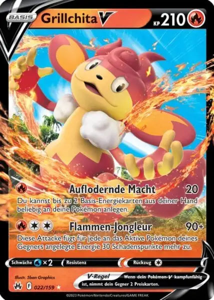 Grillchita 022/159 – Pokémon Zenit der Könige Karte