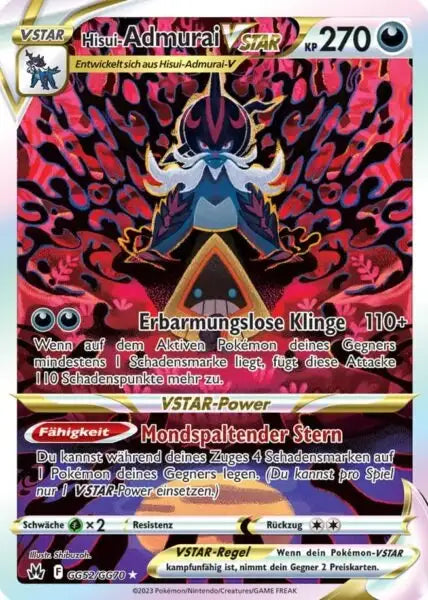 Hisui Admurai VSTAR GG52/GG70 – Pokémon Zenit der Könige Karte