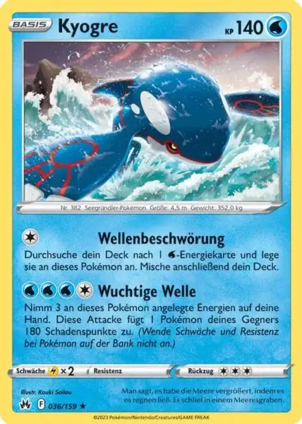 Kyogre 036/159 – Pokémon Zenit der Könige Karte