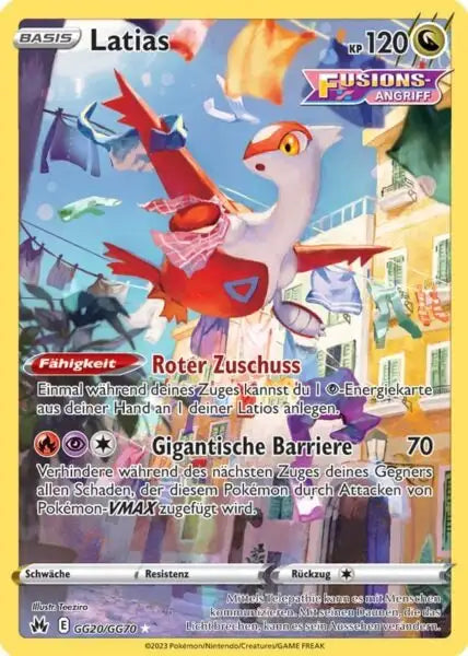 Latias GG20/GG70 – Pokémon Zenit der Könige Karte