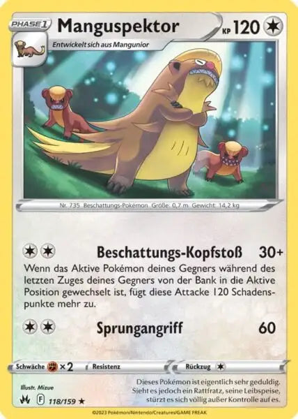 Manguspektor 118/159 – Pokémon Zenit der Könige Karte