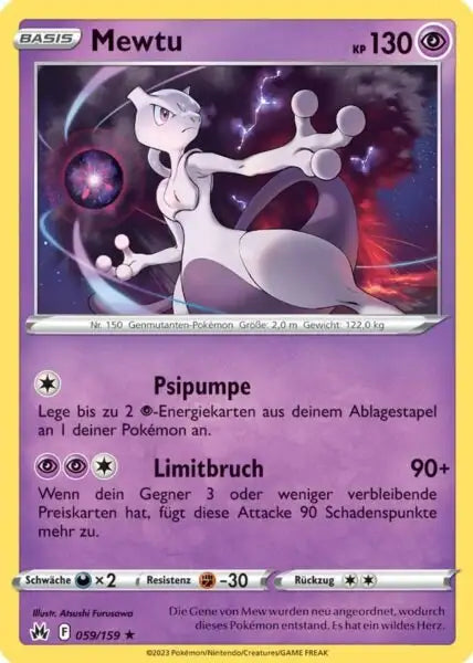 Mewtu 059/159 – Pokémon Zenit der Könige Karte