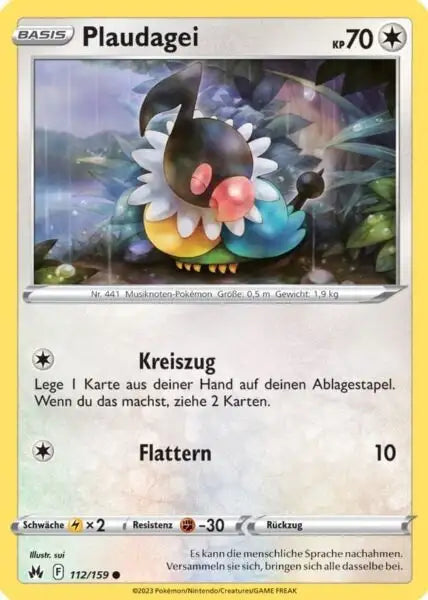 Plaudagei 112/159 – Pokémon Zenit der Könige Karte