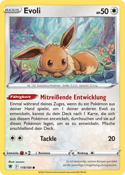 Pokemon Karte Normal Evoli 119/159 – Pokémon Zenit der Könige Karte