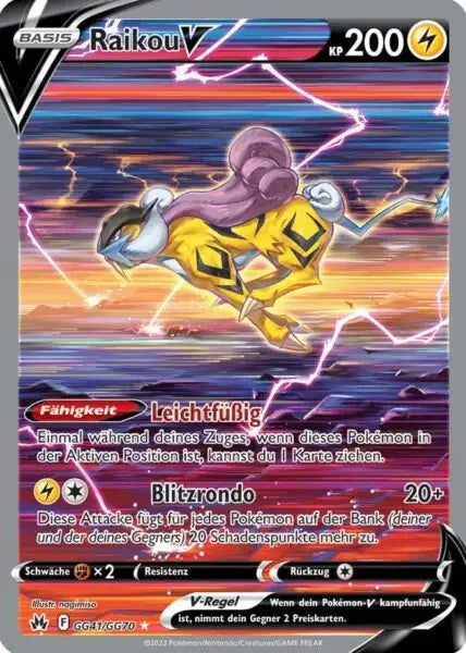 Raikou V GG41/GG70 – Pokémon Zenit der Könige Karte