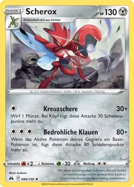Scherox 086/159 – Pokémon Zenit der Könige Karte