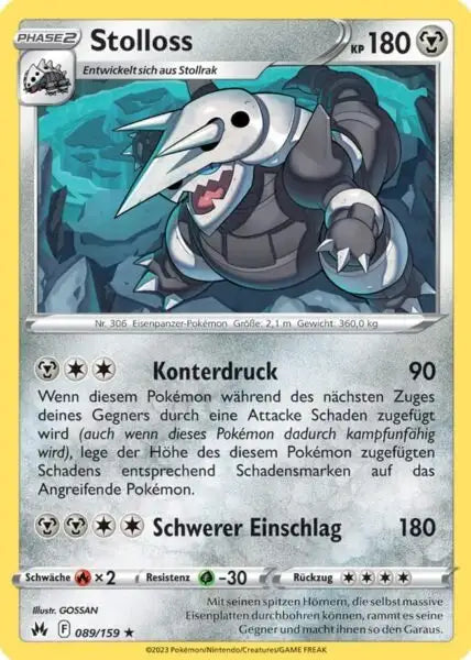 Stolloss 089/159 – Pokémon Zenit der Könige Karte