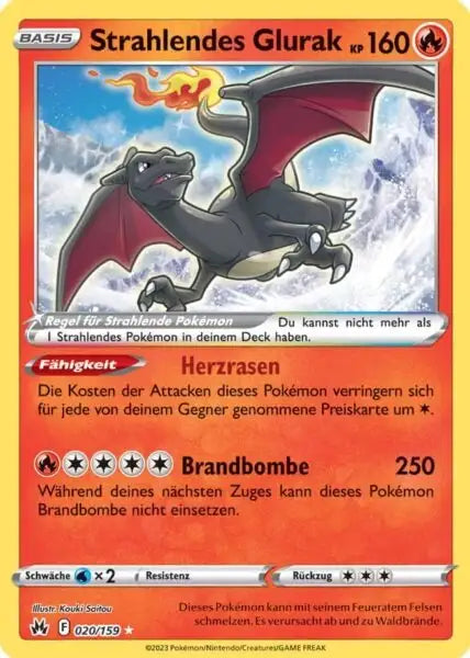 Strahlendes Glurak 020/159 – Pokémon Zenit der Könige Karte