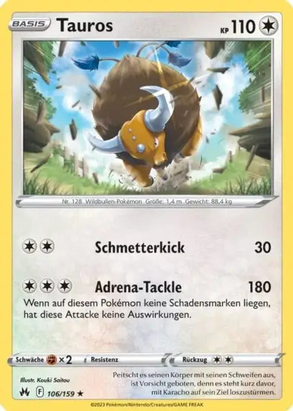 Tauros 106/159 – Pokémon Zenit der Könige Karte